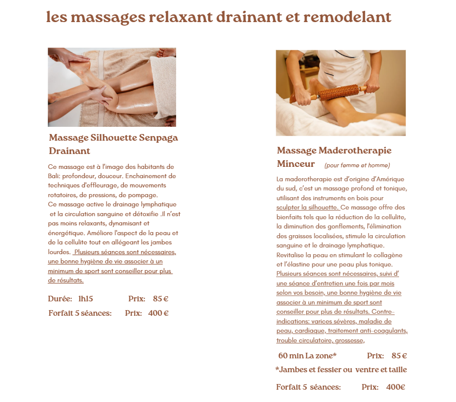 Les massages drainants, remodelant