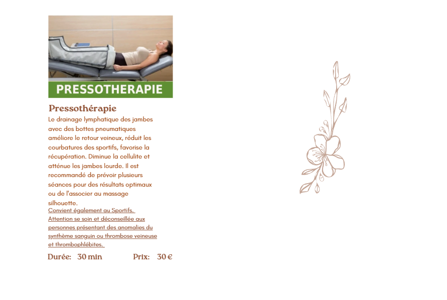 Pressothérapie drainage lymphatique 