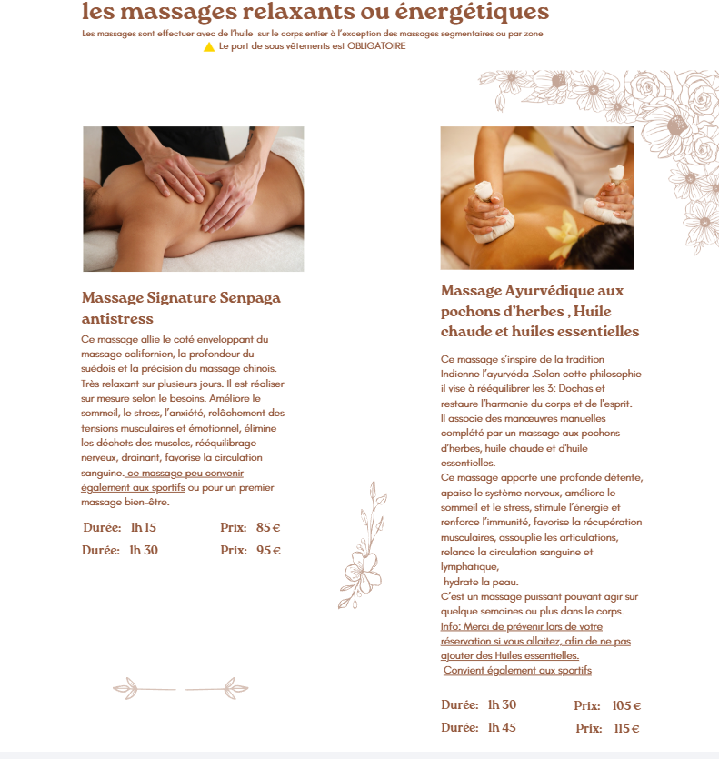 massages relaxant antistress ou énergétiques